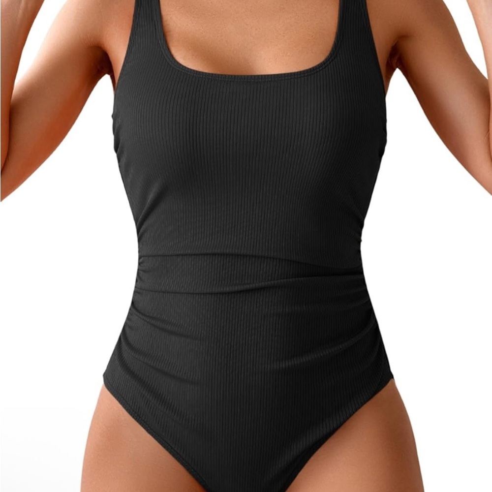 Black Ribbed Swimsuit